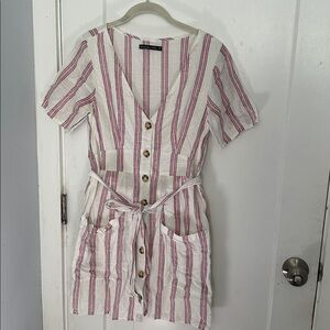 Abercrombie & Fitch Red and White Striped Dress